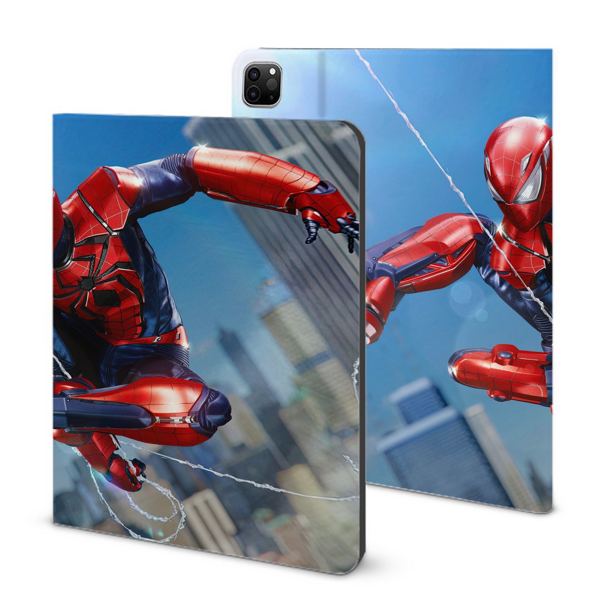 （画像用） Spider Man スパイダーマン IPad ケース ブック型 PUレザー TPU 耐衝撃 軽量 薄型 ペン収納なし 全面保護 IPad 各モデル対応